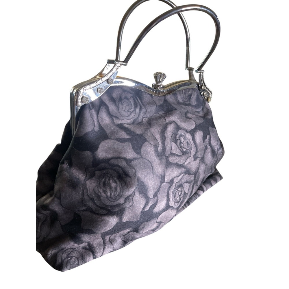 Folter gothic floral handbag with Rhinestones hard to find vintage 12x8